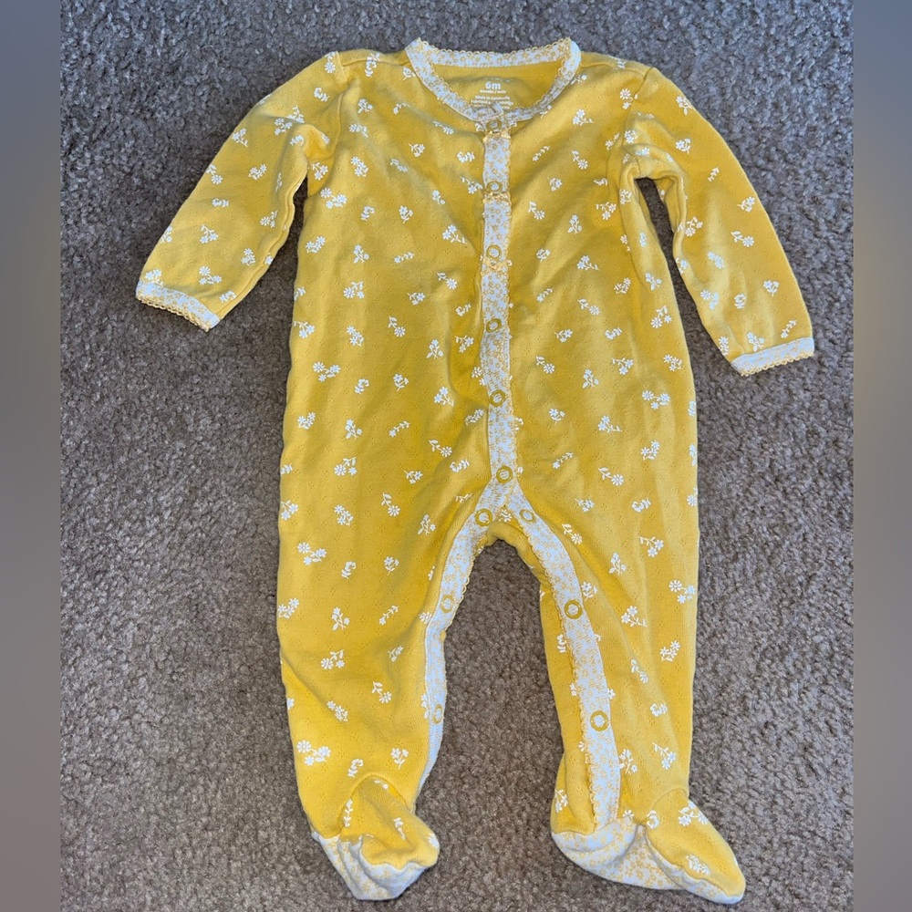 Floral Carters Button Up Footie